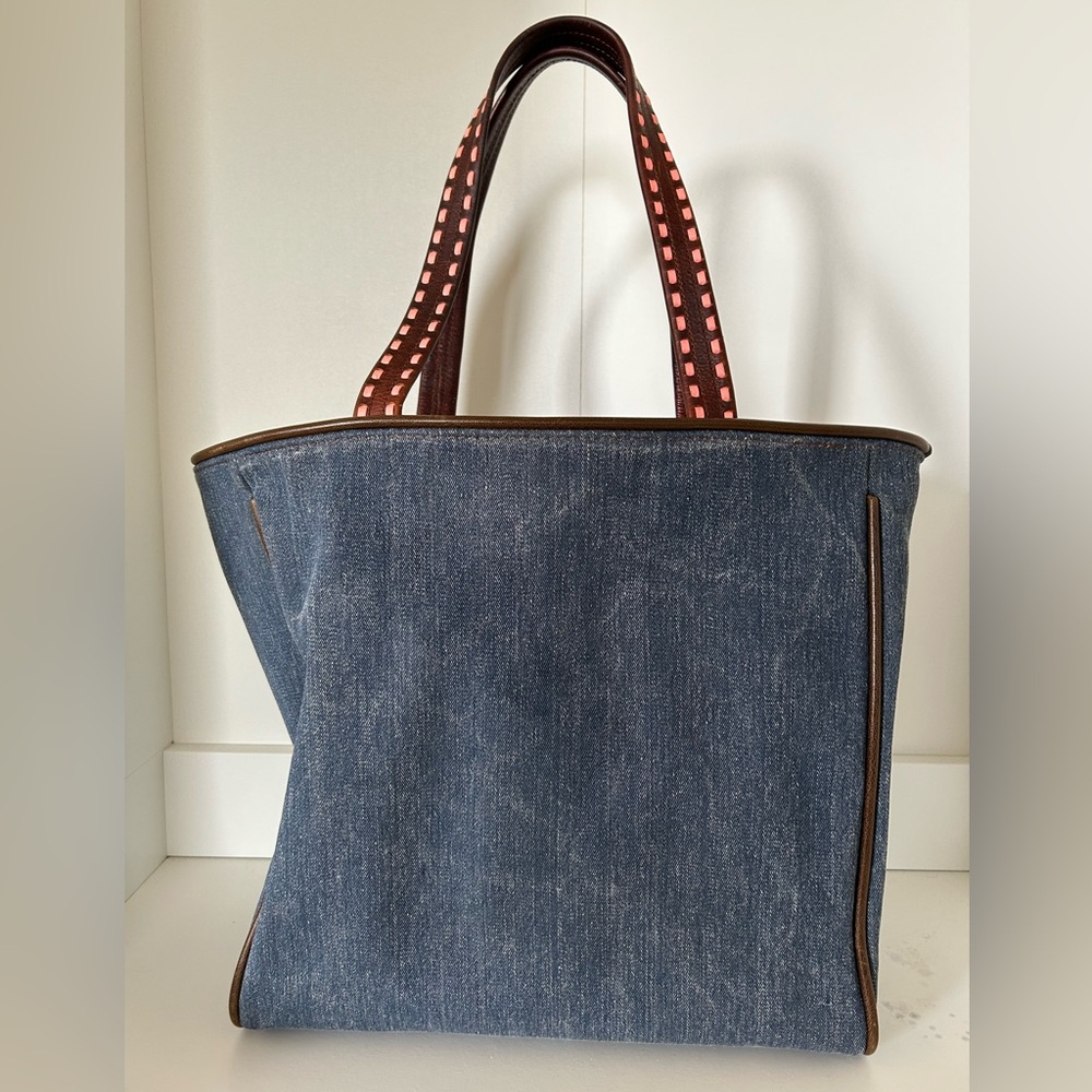 Consuela Limited Edition Marfa Embroidered Denim Tote with Cactus and Wolf - Picture 3 of 9